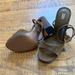 Zara suede platform heels size 36
